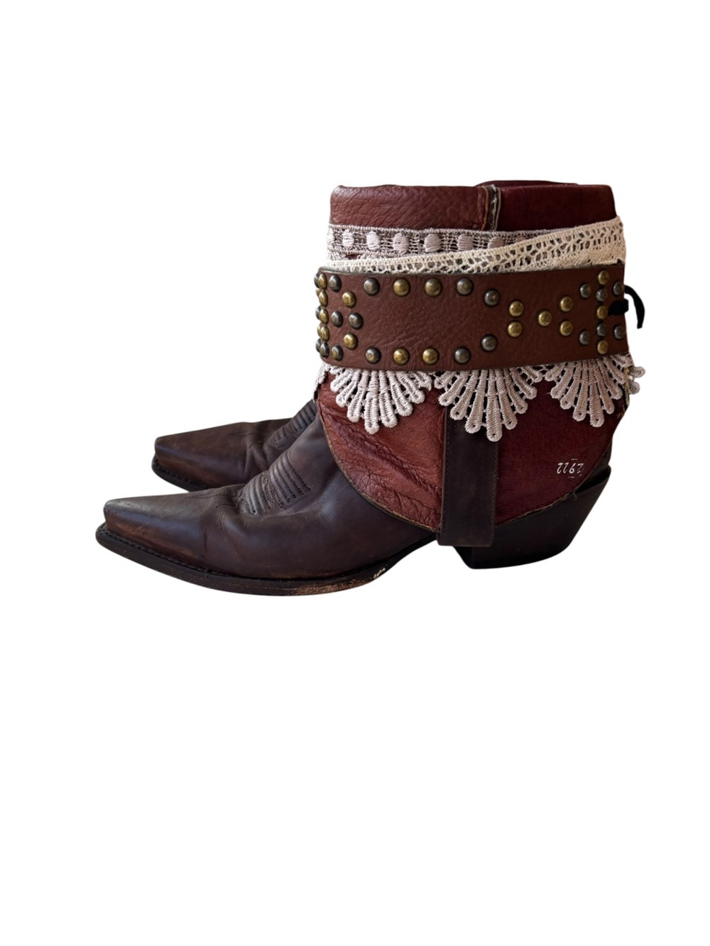 Dan Post Vintage Embellished Western Leather Booties – Size 7.5